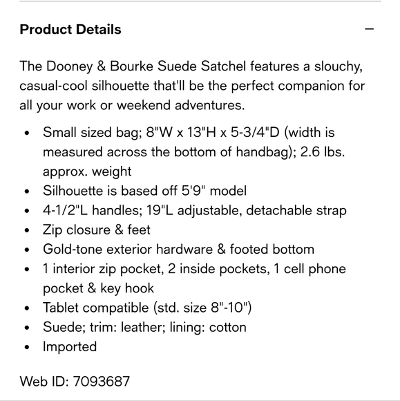 Dooney & Bourke Large Suede Satchel - Magenta - Picture 9 of 9